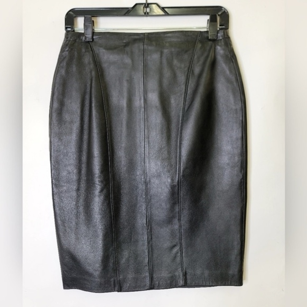 Danier soft Leather Midi Pencil Black  Skirt